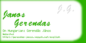 janos gerendas business card